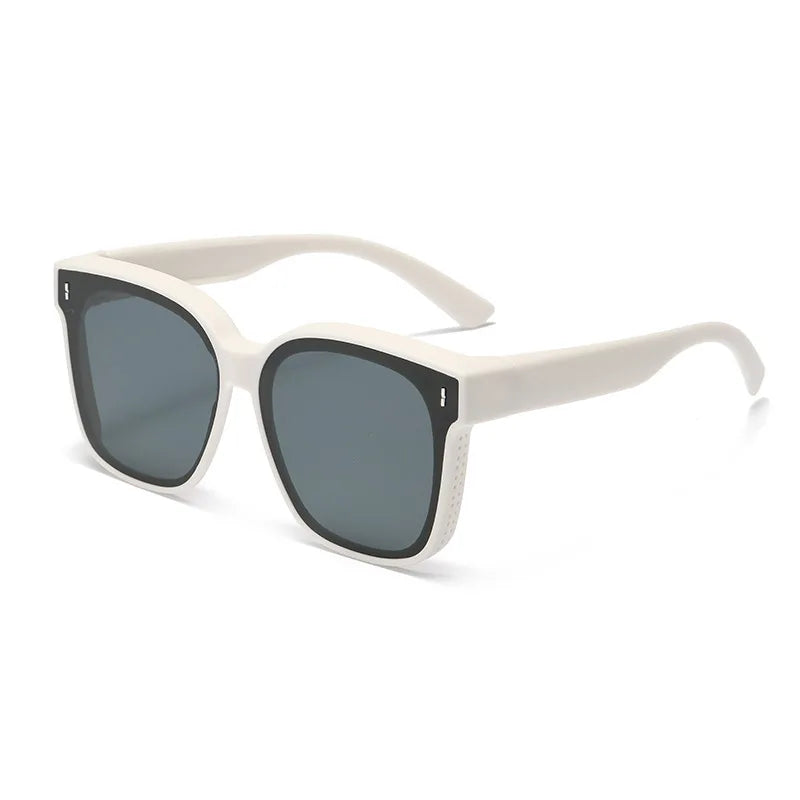 Fashion Square Polarized Sunglasses Cover over Myopia Prescription Glasses Portable Men Women Vintage Fishing Driving Eyewear 