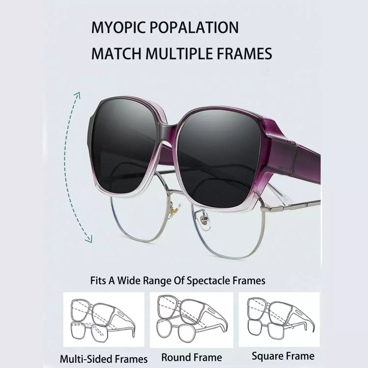 Trend Driving Polarized Sunglasses for Men Women Fit over Glasses Wrap around Sunglasses Square Shades UV400 Goggles