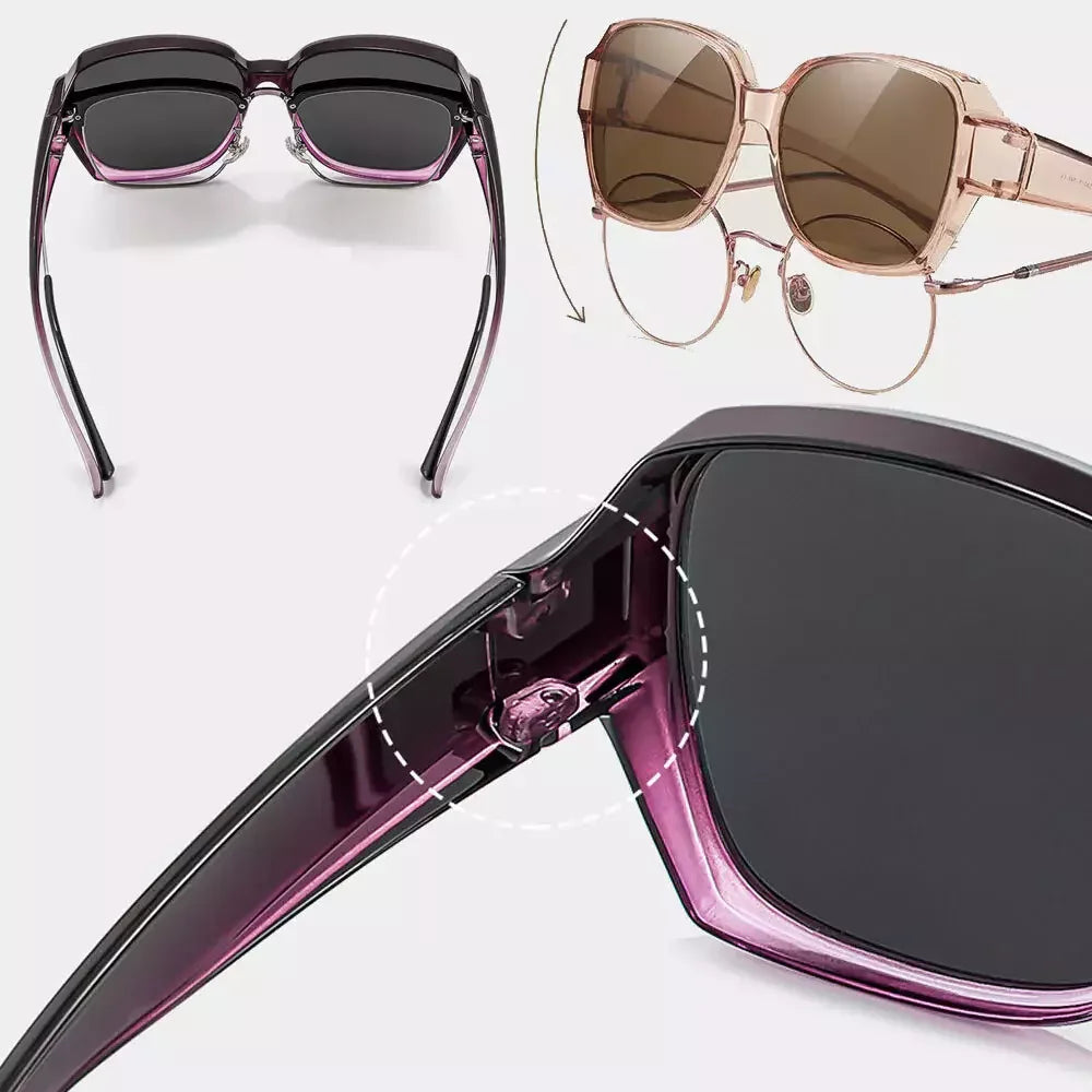 Trend Driving Polarized Sunglasses for Men Women Fit over Glasses Wrap around Sunglasses Square Shades UV400 Goggles
