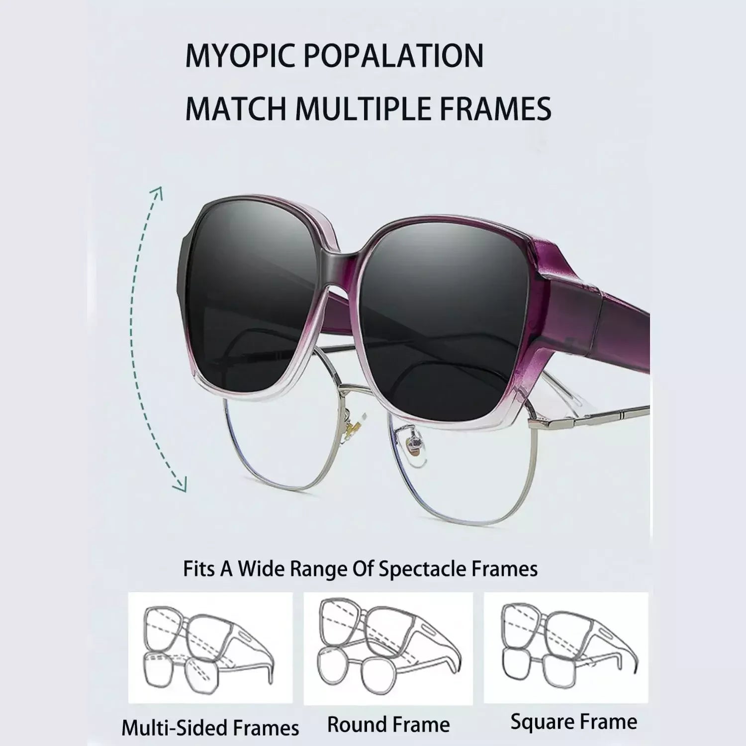 Trend Driving Polarized Sunglasses for Men Women Fit over Glasses Wrap around Sunglasses Square Shades UV400 Goggles
