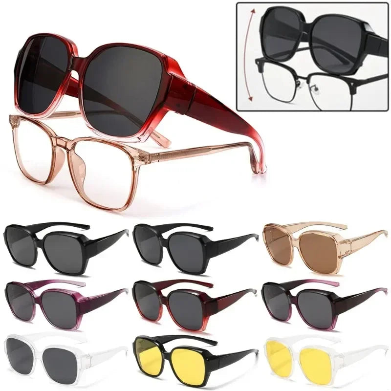 Trend Driving Polarized Sunglasses for Men Women Fit over Glasses Wrap around Sunglasses Square Shades UV400 Goggles